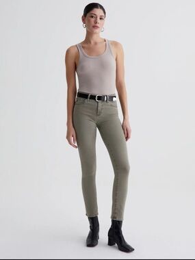 AG Jeans Prima Ankle Cloud Soft Denim Sz 24 Sulfur Dried Parsley color. NWT